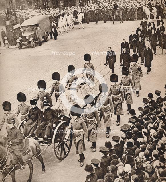 'Simple Majesty: King George's coffin, covered by the Royal Standard', 1936. Artist: Unknown.