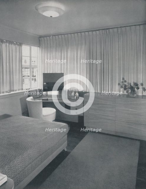 'Simple and practical lines characterise this bedroom', 1942.  Artist: Unknown.