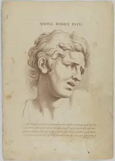 Simple Bodily Pain (from Heads Representing the Various Passions of the Soul; as they are ..., 1765. Creator: Anon