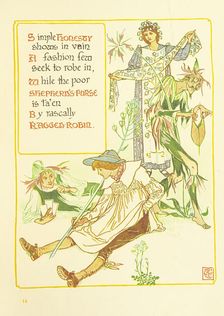 Simple Honesty shows in vain A fashion few seek to robe in..., 1899. Creator: Walter Crane
