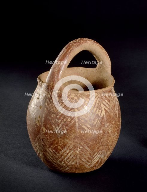 Simple jar with loop handle, PEC C62. Rim A1, Naqada Ic, c3800-3500BC. Artist: Unknown.