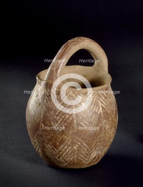 Simple jar with loop handle, PEC C62. Rim A1, Naqada Ic, c3800-3500BC. Artist: Unknown.