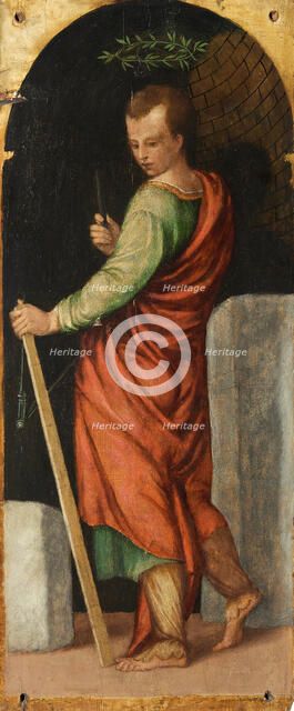 Simplicius. From the Polyptych of the Four Crowned Martyrs, 1552. Creator: Badile, Antonio (1518-1560).