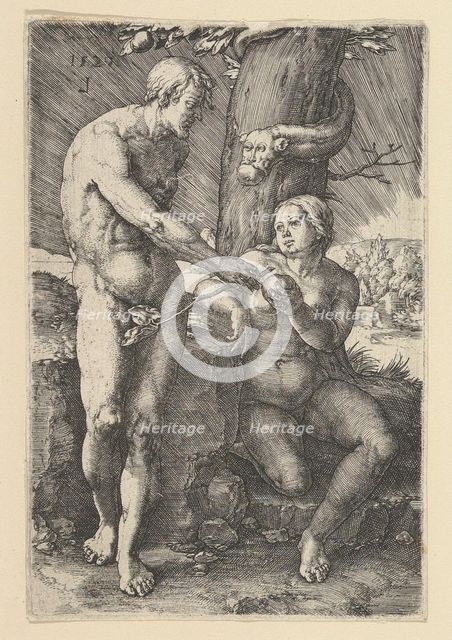 Sin of Adam and Eve, 1529. Creator: Lucas van Leyden.