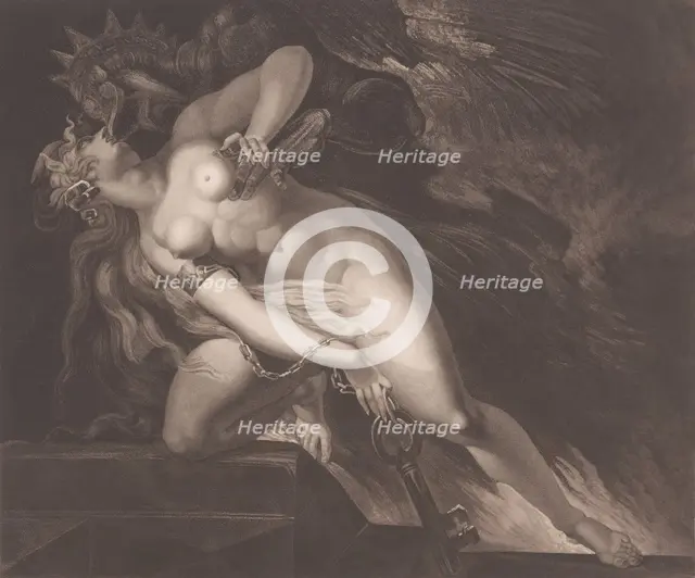 Sin Pursued by Death (John Milton, Paradise Lost, Book 2, 787, 790-792), November 27, 1804. Creators: Moses Haughton, Frederick Christian Lewis.