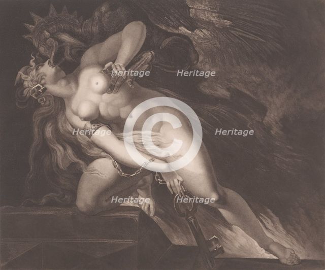 Sin Pursued by Death (John Milton, Paradise Lost, Book 2, 787, 790-792), November 27, 1804. Creators: Moses Haughton, Frederick Christian Lewis.
