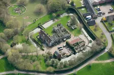 Sinai Park moated site, originally the summer retreat of the abbots of Burton Abbey, Staffs, 2021. Creator: Damian Grady