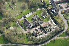 Sinai Park moated site, originally the summer retreat of the abbots of Burton Abbey, Staffs, 2021. Creator: Damian Grady