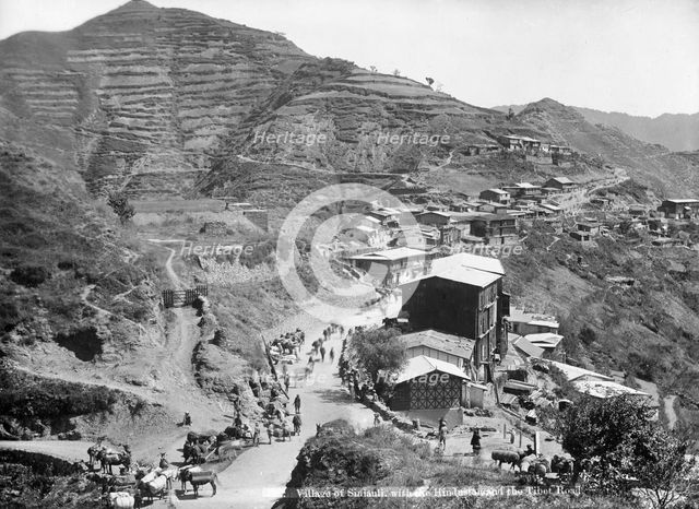 Sinauli village, with the Hindustan and the Tibet roads, Simla, India, early 20th century. Artist: Unknown