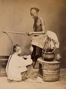 Singapore: a Chinese soup seller, c1880. Creator: John Edmund Taylor