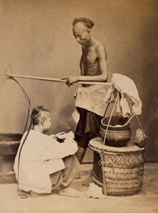 Singapore: a Chinese soup seller, c1880. Creator: John Edmund Taylor