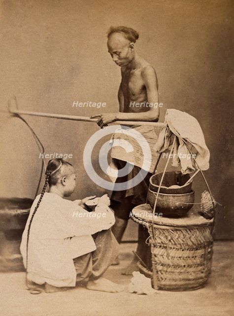 Singapore: a Chinese soup seller, c1880. Creator: John Edmund Taylor.
