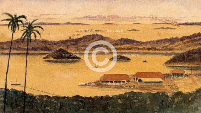 Singapore: a view across part of Blakang Mati Island, 1880. Creator: John Edmund Taylor.