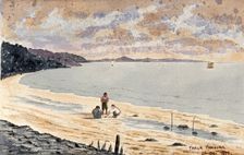 Singapore: a view along the beach at Pasar Panjong, 1879. Creator: John Edmund Taylor