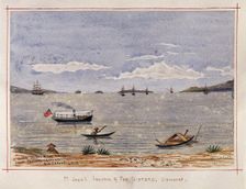 Singapore: St John's Island and The Sisters from the beach at Tanjong Katong, 1879. Creator: John Edmund Taylor