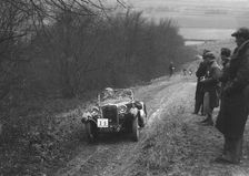 Singer 2-seater sports competing in a trial, Crowell Hill, Chinnor, Oxfordshire, 1930s. Artist: Bill Brunell