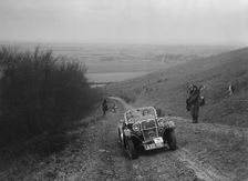 Singer 2-seater sports competing in a trial, Crowell Hill, Chinnor, Oxfordshire, 1930s. Artist: Bill Brunell