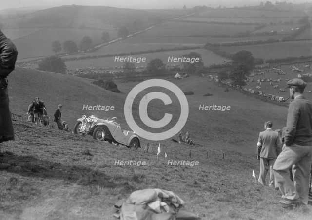 Singer 2-seater sports competing in the MG Car Club Rushmere Hillclimb, Shropshire, 1935. Artist: Bill Brunell.