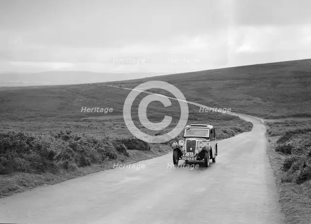 Singer 9 Coupe of DW Biddle, winner of a silver award at the MCC Torquay Rally, July 1937. Artist: Bill Brunell.