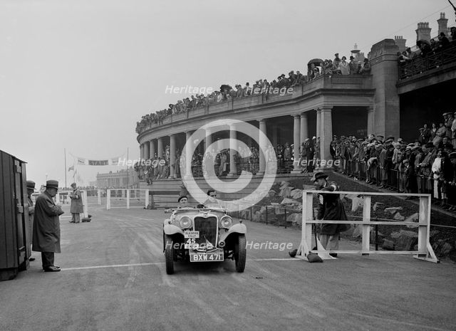 Singer of DE Harris competing in the Blackpool Rally, 1936. Artist: Bill Brunell.