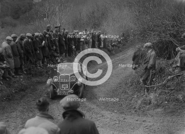 Singer of JN Trye competing in the MCC Lands End Trial, 1935. Artist: Bill Brunell.