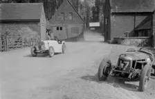 Singer of JR Baker and Riley Brooklands of CA Richardson, Donington Park, Leicestershire, 1933. Artist: Bill Brunell
