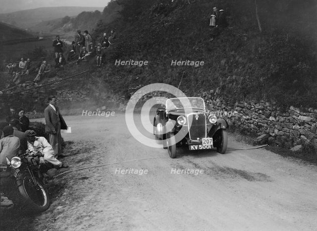Singer of RS Davies competing in the MCC Edinburgh Trial, 1933. Artist: Bill Brunell.