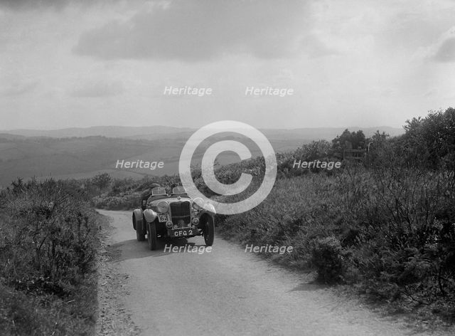Singer of TL McDonald competing in the MCC Torquay Rally, 1938. Artist: Bill Brunell.