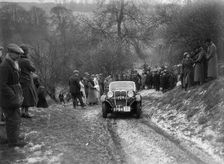 Singer of W Writer competing at the Sunbac Colmore Trial, Gloucestershire, 1933. Artist: Bill Brunell
