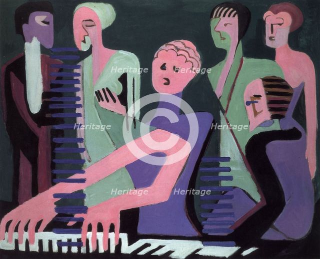 Singer at the piano, 1930-1931. Creator: Kirchner, Ernst Ludwig (1880-1938).