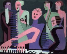 Singer at the piano, 1930-1931. Creator: Kirchner, Ernst Ludwig (1880-1938)