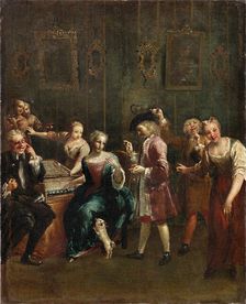 Singer at the Spinet with Admirers, 1730s. Creator: Crespi, Giuseppe Maria (1665-1747)