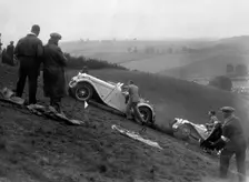 Singer and Riley Imp of B Bira competing in the MG Car Club Rushmere Hillclimb, Shropshire, 1935. Artist: Bill Brunell