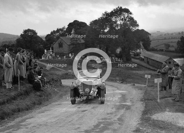 Singer B37 1.5 litre sports of WC Butler competing in the South Wales Auto Club Welsh Rally, 1937 Artist: Bill Brunell.