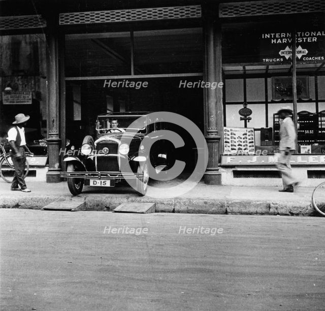 Singer car showroom, Port of Spain, Trinidad, Trinidad and Tobago, 1931. Artist: Unknown