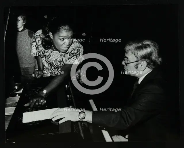 Singer Carrie Smith with her pianist Lou Stein, Forum Theatre, Hatfield, Hertfordshire, 1978. Creator: Denis Williams.