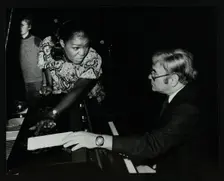Singer Carrie Smith with her pianist Lou Stein, Forum Theatre, Hatfield, Hertfordshire, 1978. Creator: Denis Williams
