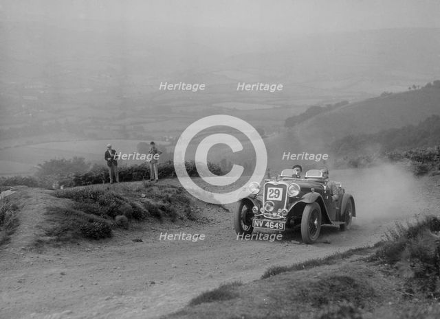 Singer competing in the Barnstaple Trial, c1935. Artist: Bill Brunell.
