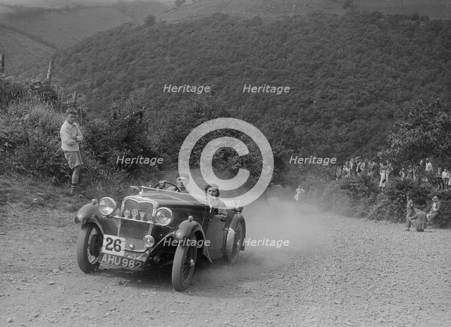 Singer competing in the Barnstaple Trial, c1935. Artist: Bill Brunell.