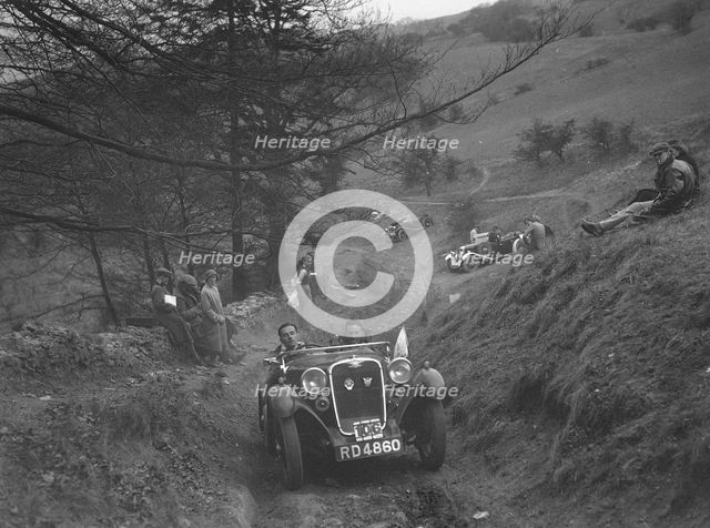 Singer competing in the MG Car Club Abingdon Trial/Rally, 1939. Artist: Bill Brunell.