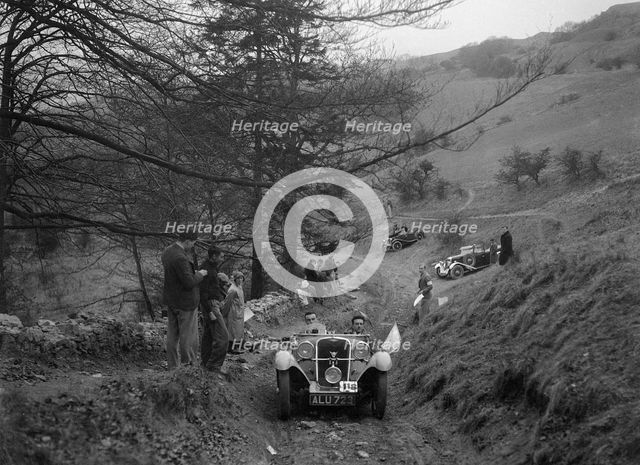 Singer competing in the MG Car Club Abingdon Trial/Rally, 1939. Artist: Bill Brunell.