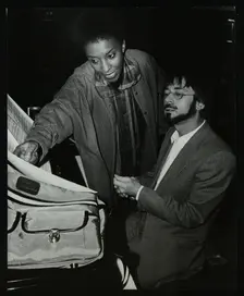 Singer Elaine Delmar and pianist Michael Garrick, Berkhamsted Civic Centre, Hertfordshire, 1986. Creator: Denis Williams