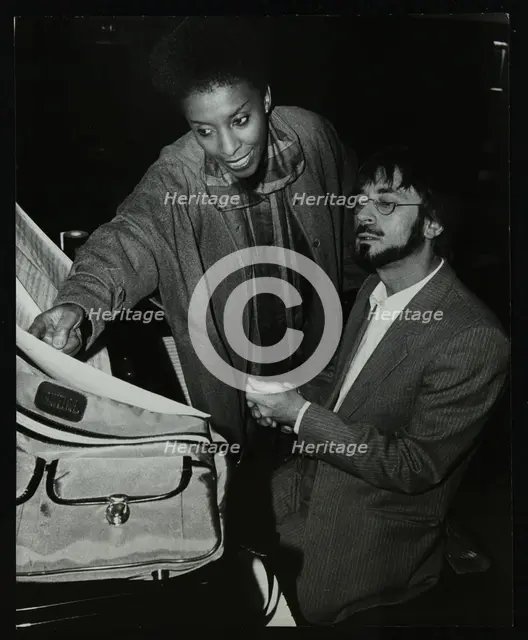 Singer Elaine Delmar and pianist Michael Garrick, Berkhamsted Civic Centre, Hertfordshire, 1986. Creator: Denis Williams.
