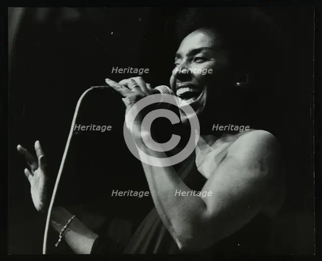 Singer Elaine Delmar performing at Berkhamsted Civic Centre, Hertfordshire, 1986. Creator: Denis Williams.