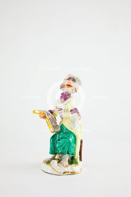 Singer for the Monkey Band, Meissen, c. 1765. Creators: Meissen Porcelain, Johann Joachim Kaendler.