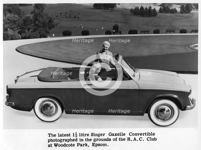 Singer Gazelle convertible, Woodcote Park, Epsom, Surrey, c1956-c1963. Artist: Unknown