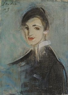 Singer in Black, 1916-1917. Creator: Helene Schjerfbeck