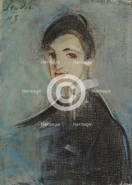Singer in Black, 1916-1917. Creator: Helene Schjerfbeck.