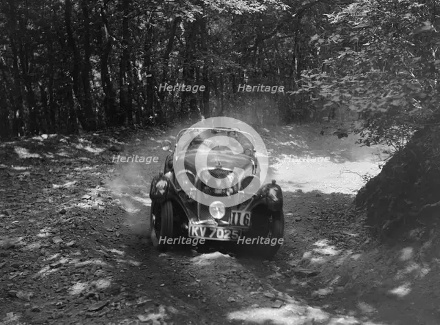 Singer Le Mans competing in the Brighton & Hove Motor Club Brighton-Beer Trial, 1934. Artist: Bill Brunell.
