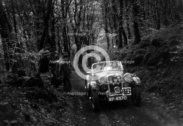 Singer Le Mans competing in the Mid Surrey AC Barnstaple Trial, 1934. Artist: Bill Brunell.